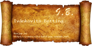 Ivánkovits Bettina névjegykártya